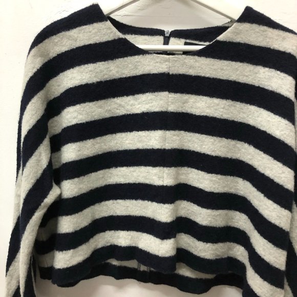 Nicholas Wool Striped Blouse Cropped Grey&Black - Picture 3 of 9
